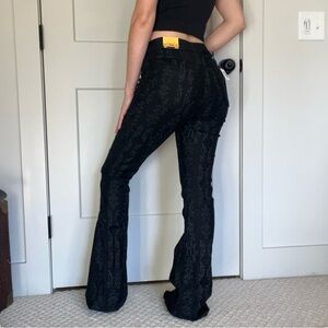 Rock & Roll Denim Black Embroidered Jeans